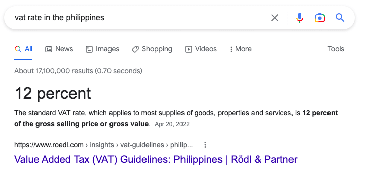 VAT Rate in the Philippines
